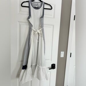 Anthropologie White and Blue Striped Dress